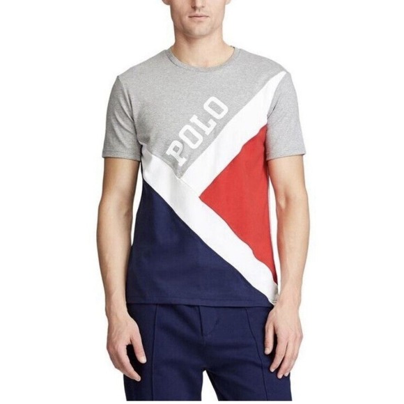 Polo Ralph Lauren Other - Polo Ralph Lauren Men's Sz XL Color Block T Shirt USA Red Blue Short Sleeve